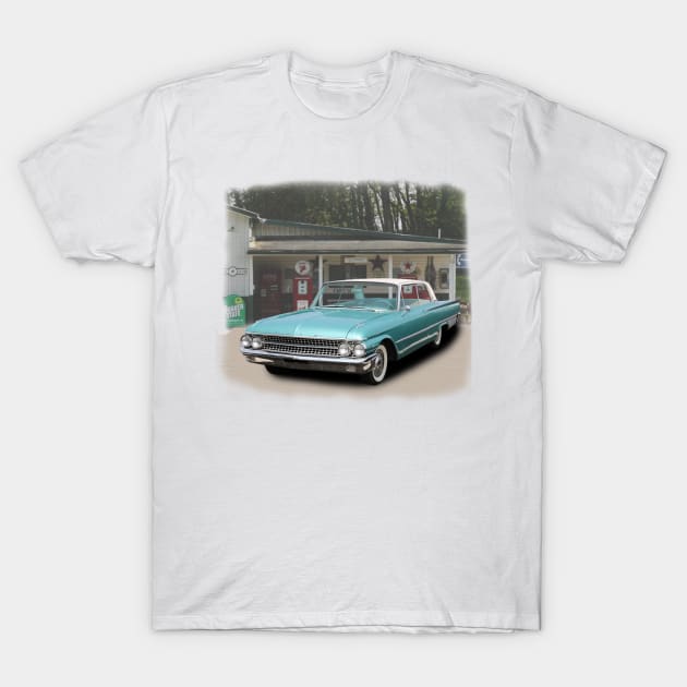 1961 Galaxie 500 in our filling station series T-Shirt by Permages LLC